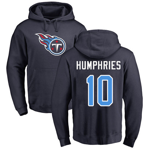 Tennessee Titans Men Navy Blue Adam Humphries Name and Number Logo NFL Football 10 Pullover Hoodie Sweatshirts